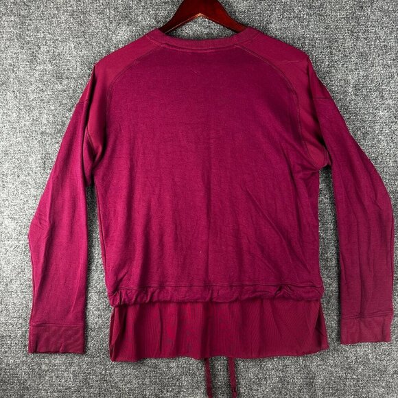 Donna Karan Active Top Womens Medium Purple Knit Pullover Toggle Hem - Picture 9 of 9